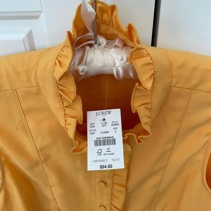 NWT! J. Crew beautiful orange ruffled sleeveless top! Size 2